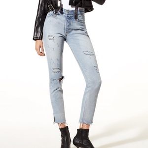 GRLFRND Karolina Distressed Ankle Jeans NWOT